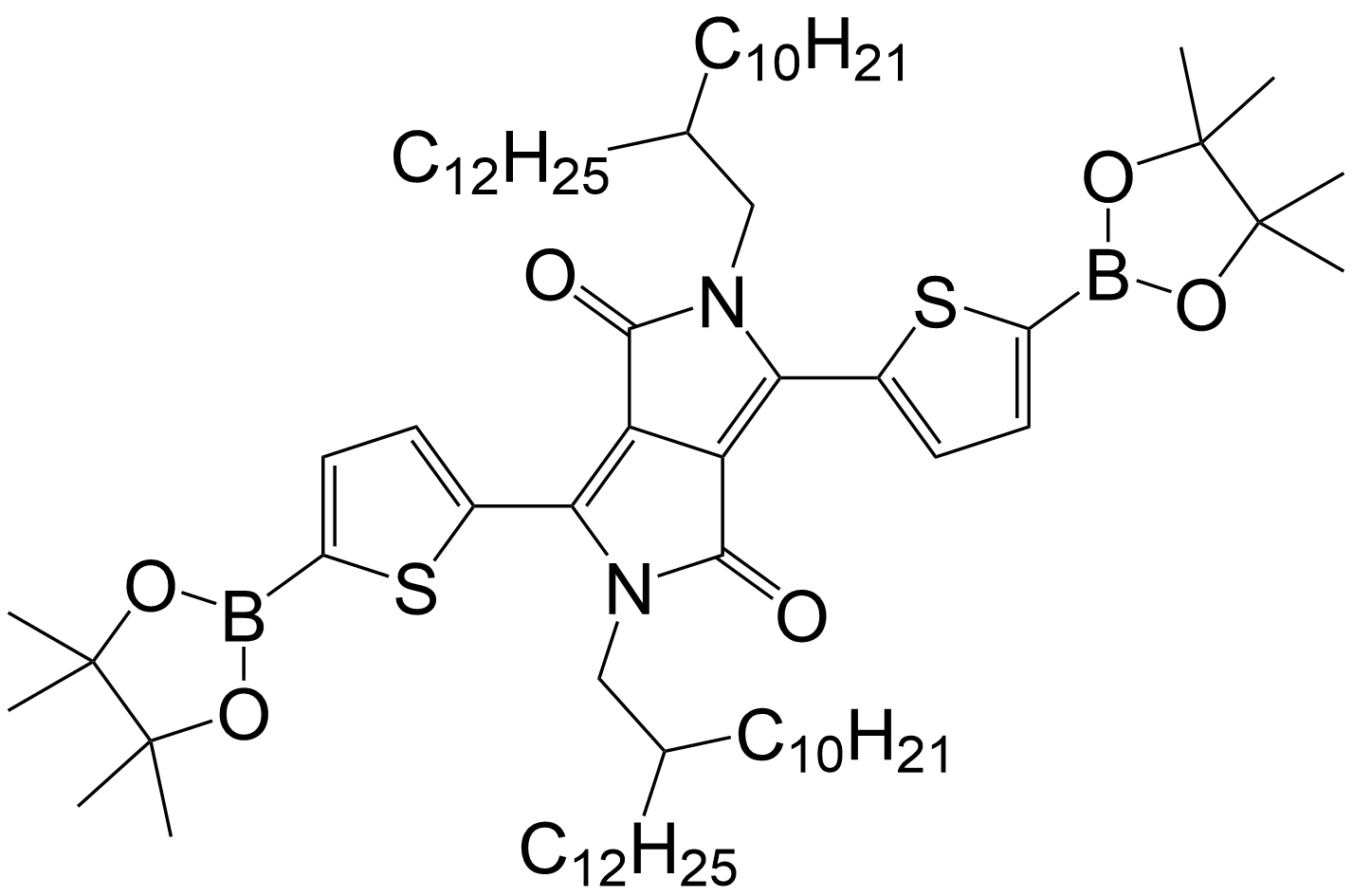 2,5-bis(2-decyltetradecyl)-3,6-bis(5-(4,4,5,5-tetramethyl-1,3,2-dioxaborolan-2-yl)thiophen-2-yl)pyrrolo[3,4-c]pyrrole-1,4(2H,5H)-dione/1412448-63-5